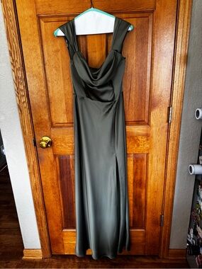 Birdy Grey Olive Green Cowl Neck Maxi Dress